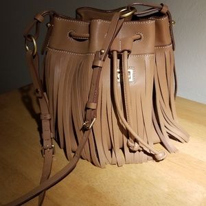 Dooney and Bourke "Christa" Fringed Drawstring Bag